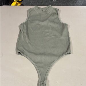 Women's Ribbed Sleeveless Bodysuit - Sage